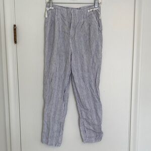 Anthropologie Women’s Blue & White Striped Linen Pants